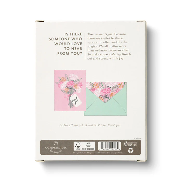 Pink Sketched Bouquet - Blank Thank You Note Cards - Image 5