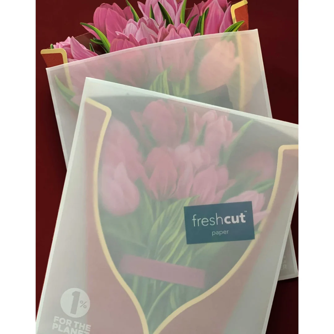 Pink Tulips FreshCut Paper Card - Image 3