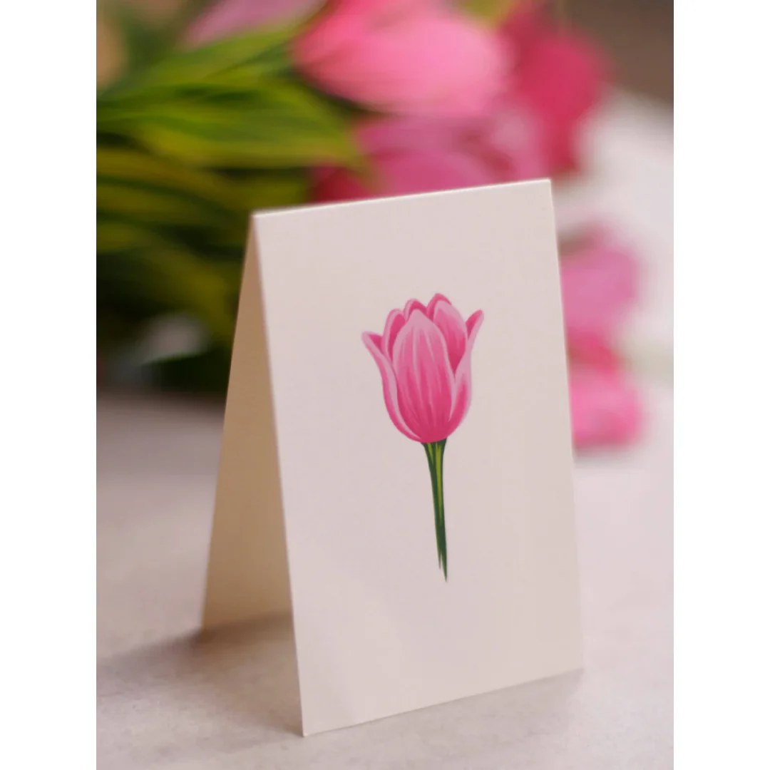 Pink Tulips FreshCut Paper Card - Image 4