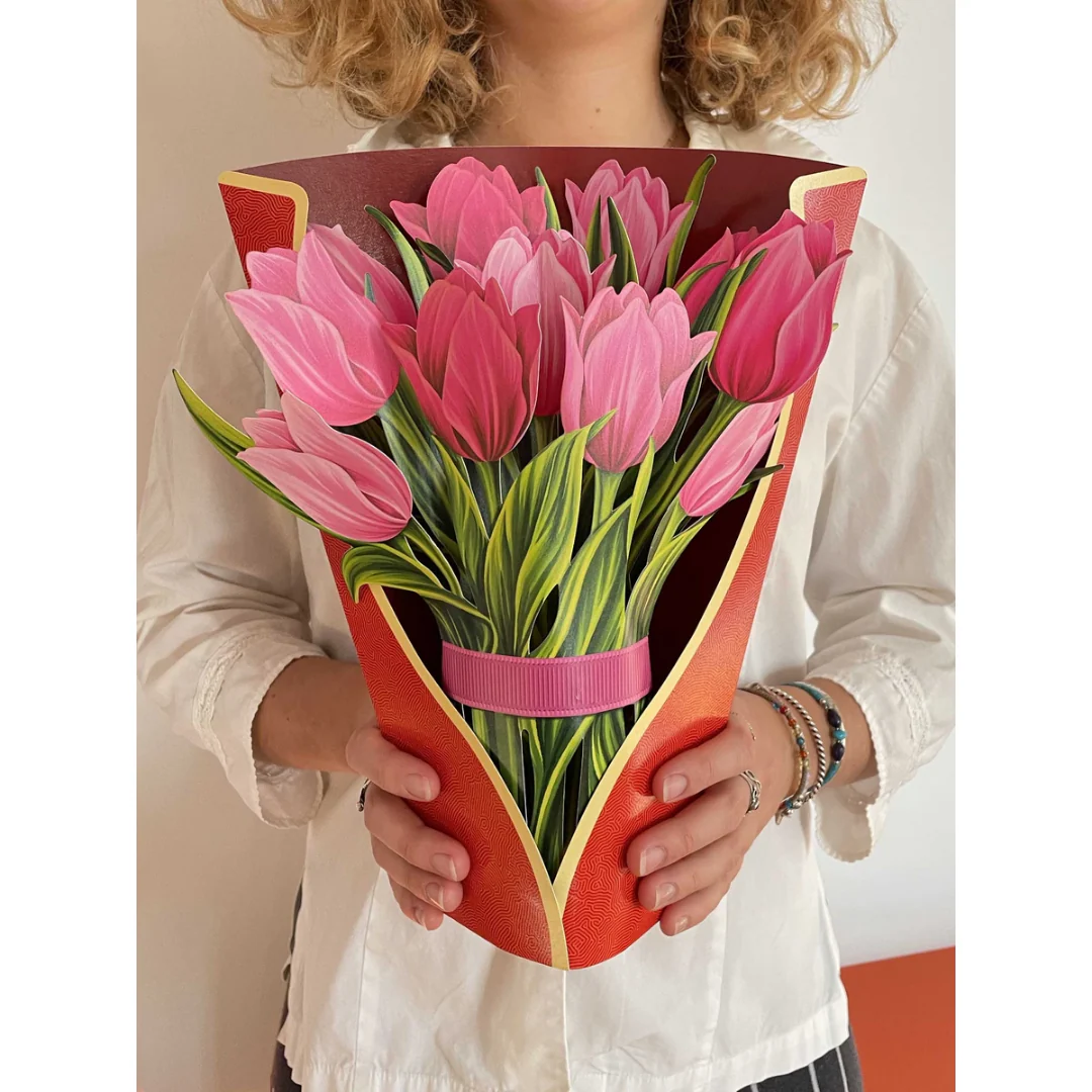 Pink Tulips FreshCut Paper Card - Image 5