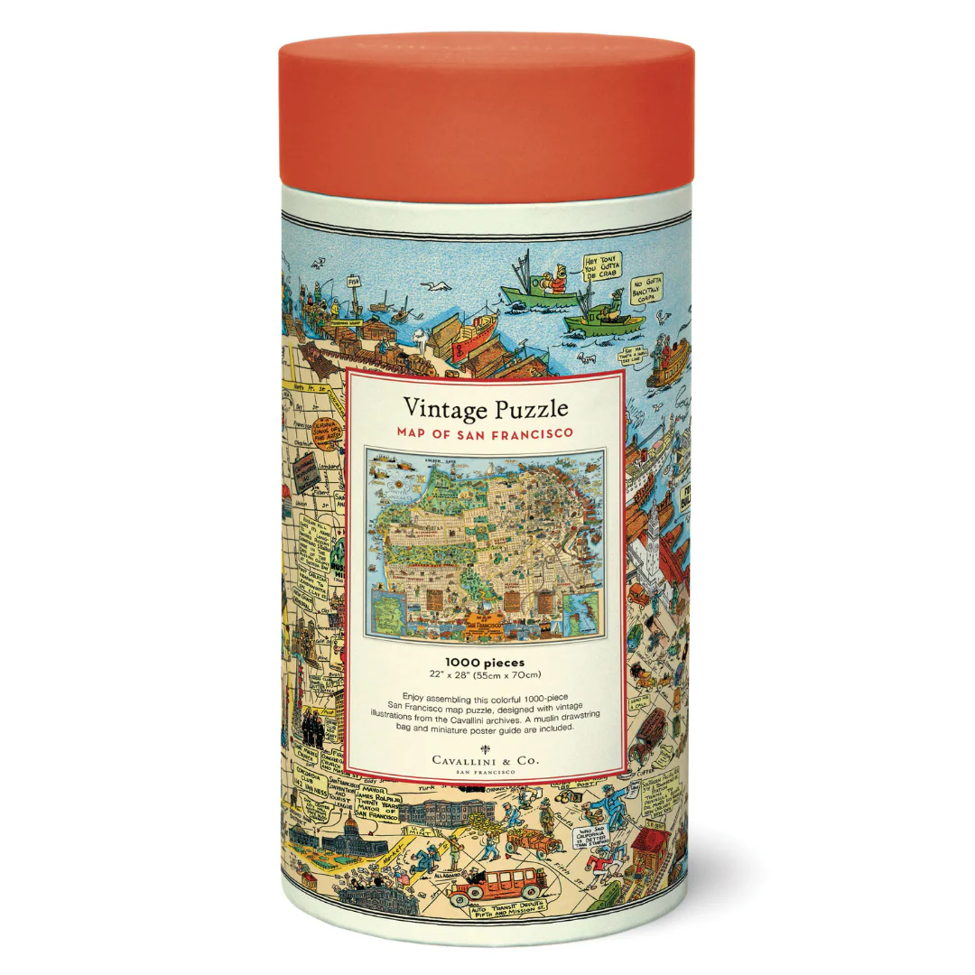 Cavallini & Co. 1000 Piece Puzzle - San Francisco Map - Image 2