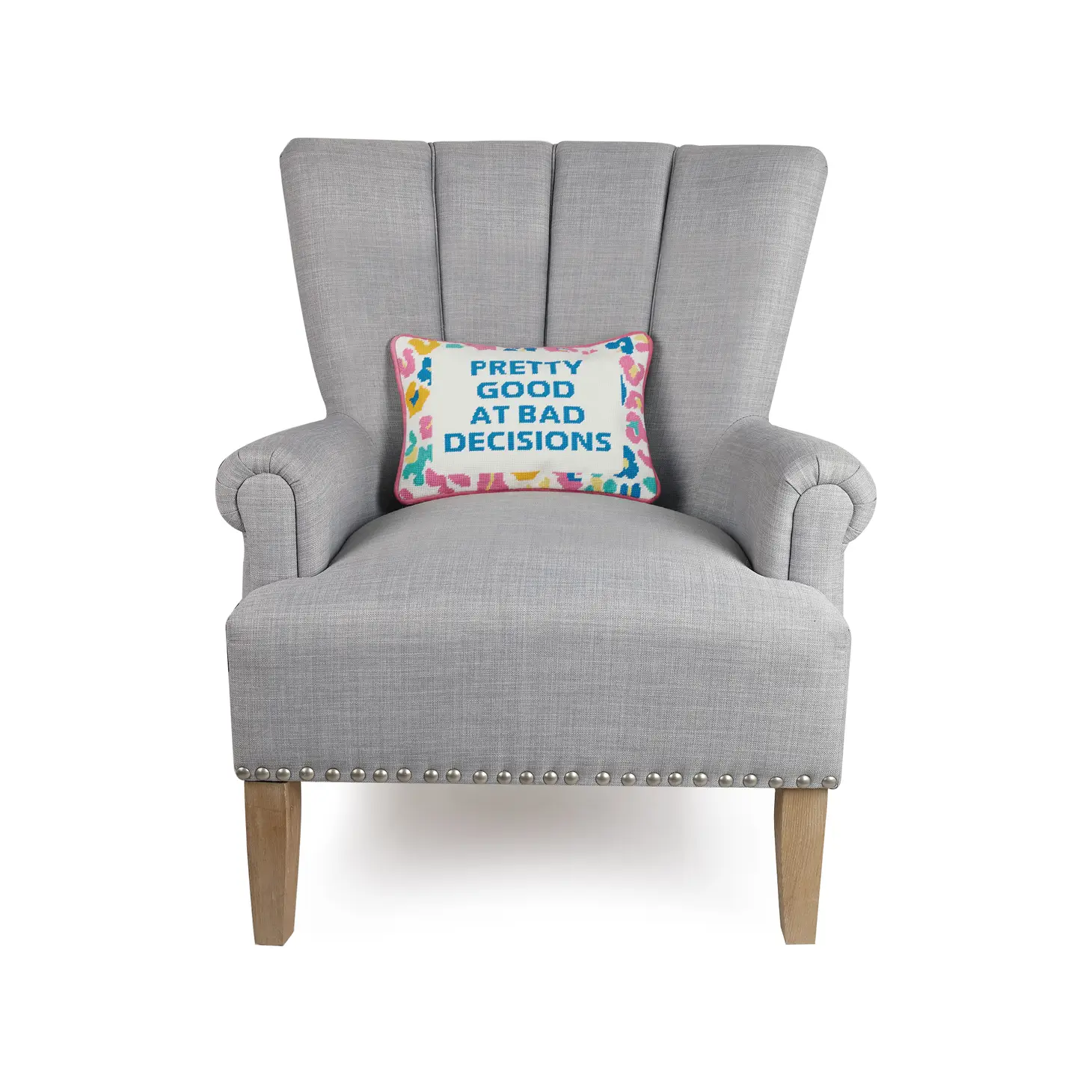 Pretty Good at Bad Decisions Hook Pillow - Image 2