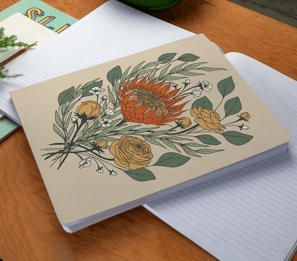Protea Flowers Large Layflat Notebook-Lined - Image 2