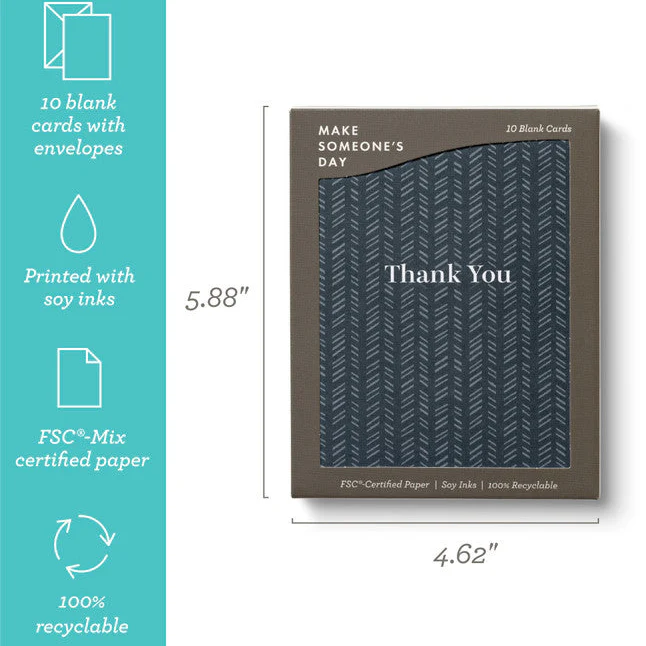 Quilted Navy - Thank You Note Cards - Image 3