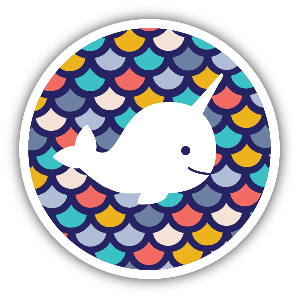 Rainbow Scale Narwhal Sticker