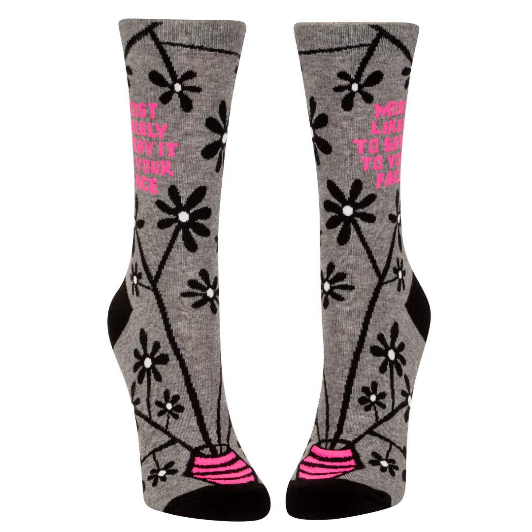 Say It To Your Face Crew Socks - Image 2