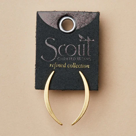 Refined Earring Collection - Gibbous Slice Stud/Gold Vermeil - Image 3