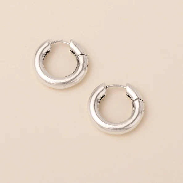 Refined Earring Collection - Stellar Hoops Sterling Silver