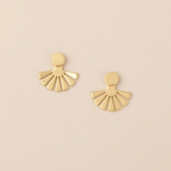Refined Earring Collection - Sunburst Ear Jacket Gold Vermeil