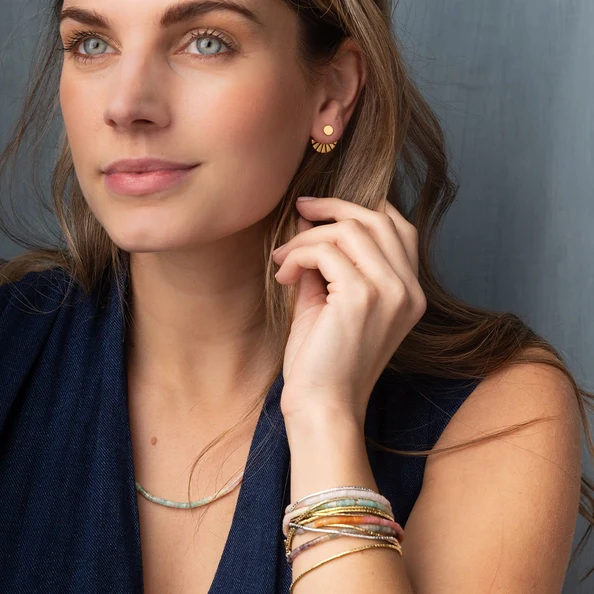 Refined Earring Collection - Sunburst Ear Jacket Gold Vermeil - Image 3