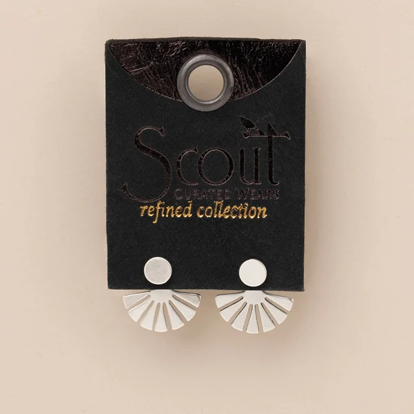 Refined Earring Collection - Sunburst Ear Jacket Sterling Silver - Image 2