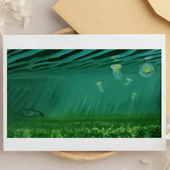 Seal and Jellyfish #2 Greeting Card