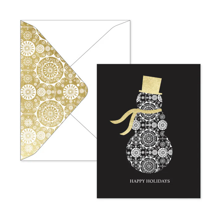 Shimmering Snowman: Happy Holidays Note Cards - Image 3