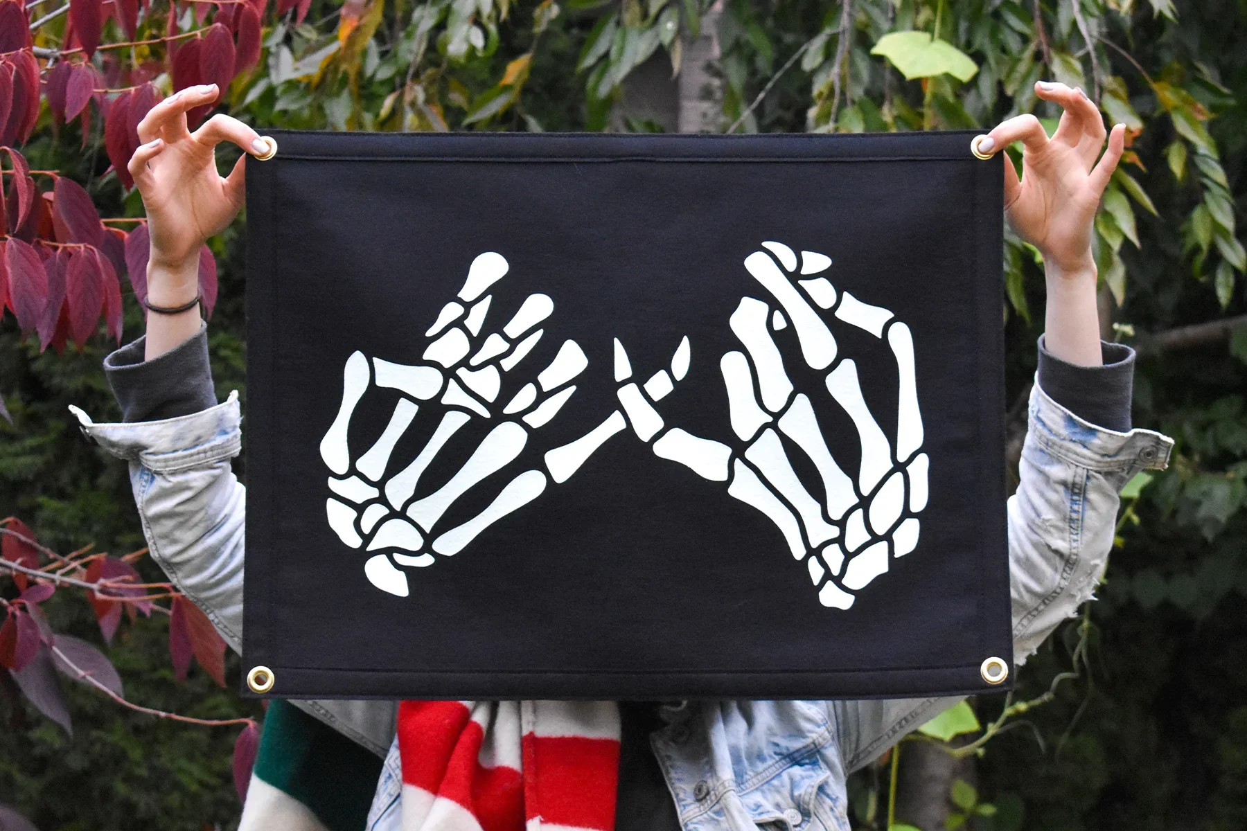 Skeleton Pinky Swear Camp Flag - Image 3