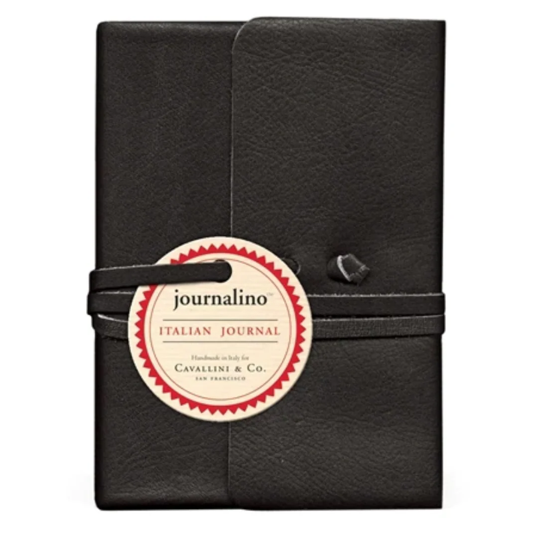 Cavallini & Co. Small Black Leather Journalino 3.25"x 4.25"