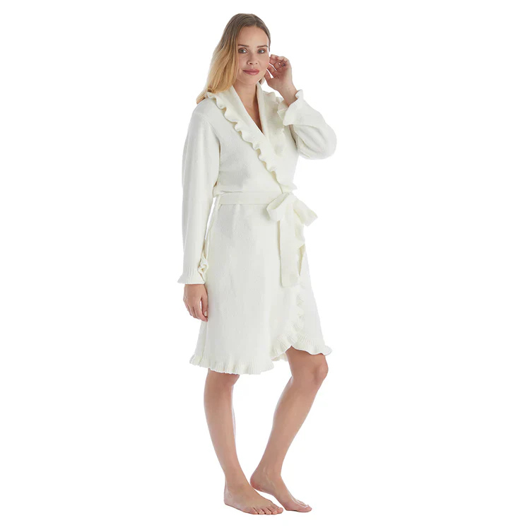 Softies 36" Ruffle Chenille Robe - Cloud - Image 2