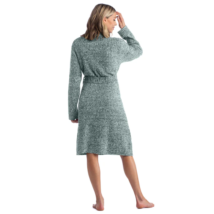 Softies Marshmallow Wrap Robe - Heather Dusty Green - Image 3