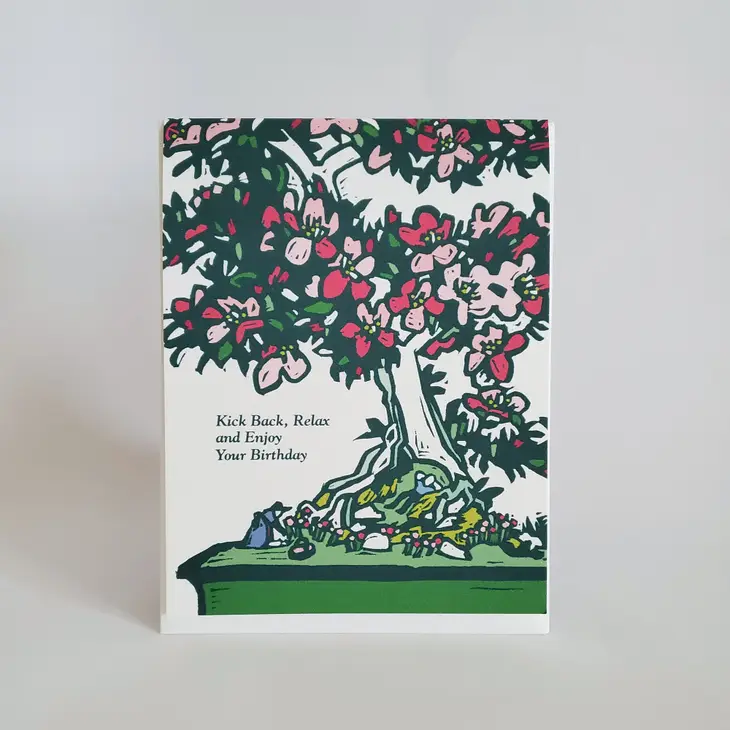 Spring Happy Birthday Japanese Bonsai Card