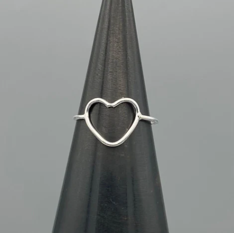 Silver Open Heart Ring