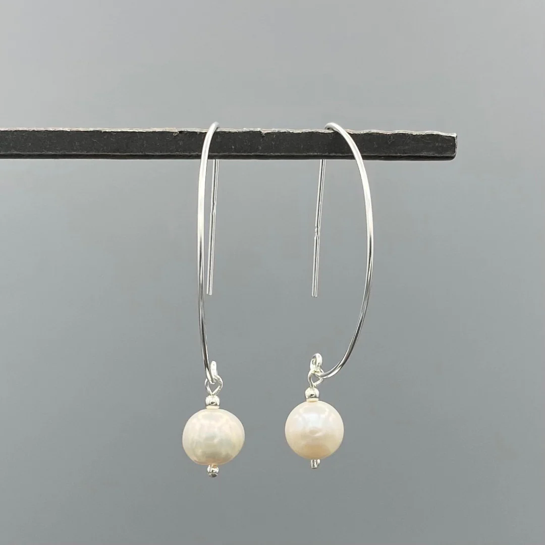 SS Pearl Half Earring Wire Earrings