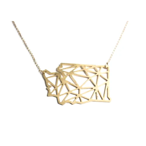 State of Washington Geometric Pendant Necklace