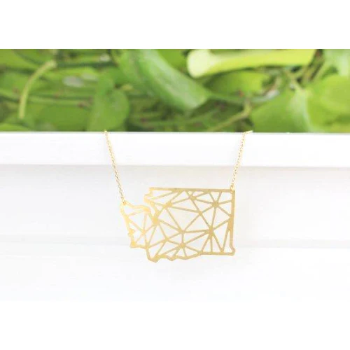 State of Washington Geometric Pendant Necklace - Image 2