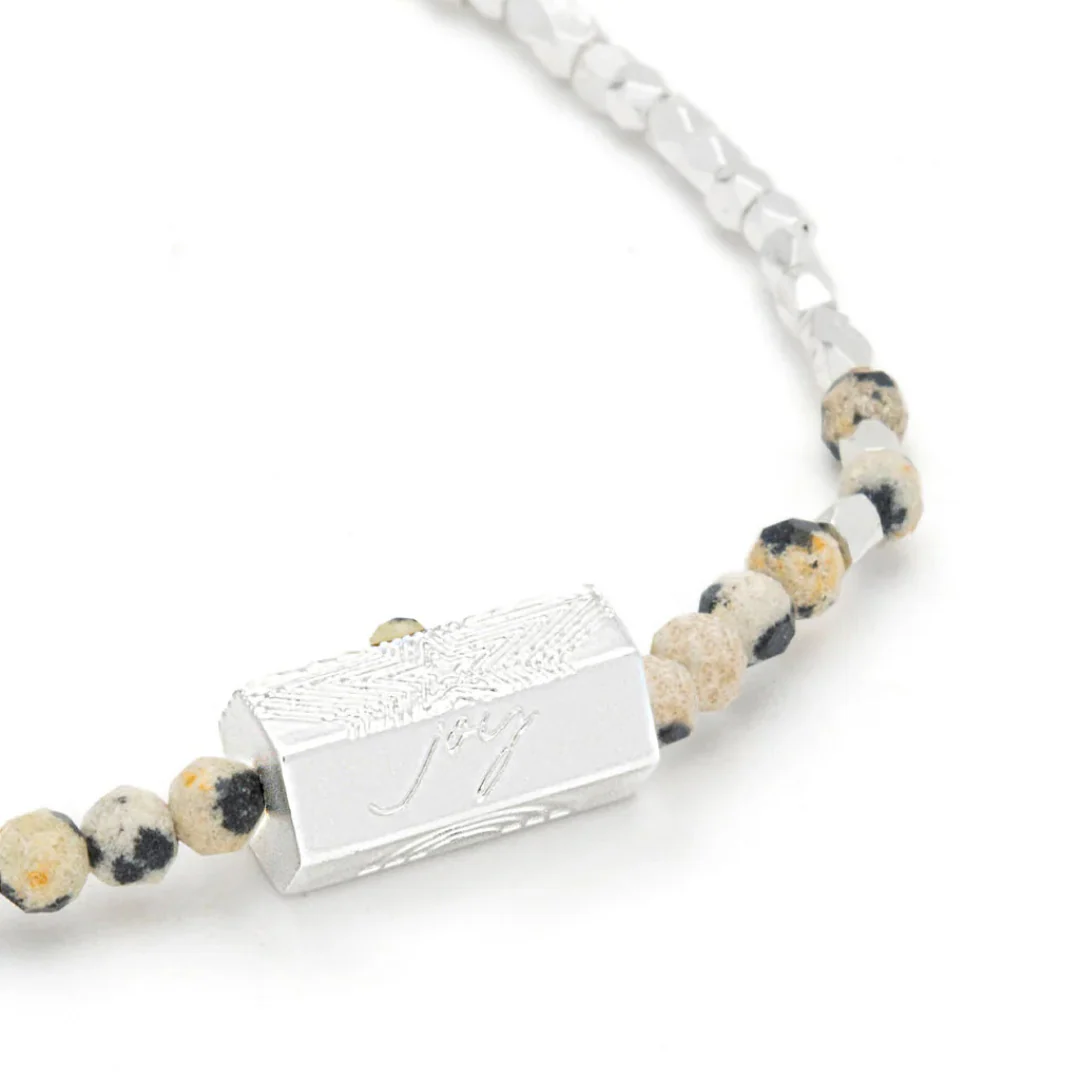 Stella Bracelet- Joy/Dalmatian Jasper/Silver - Image 3