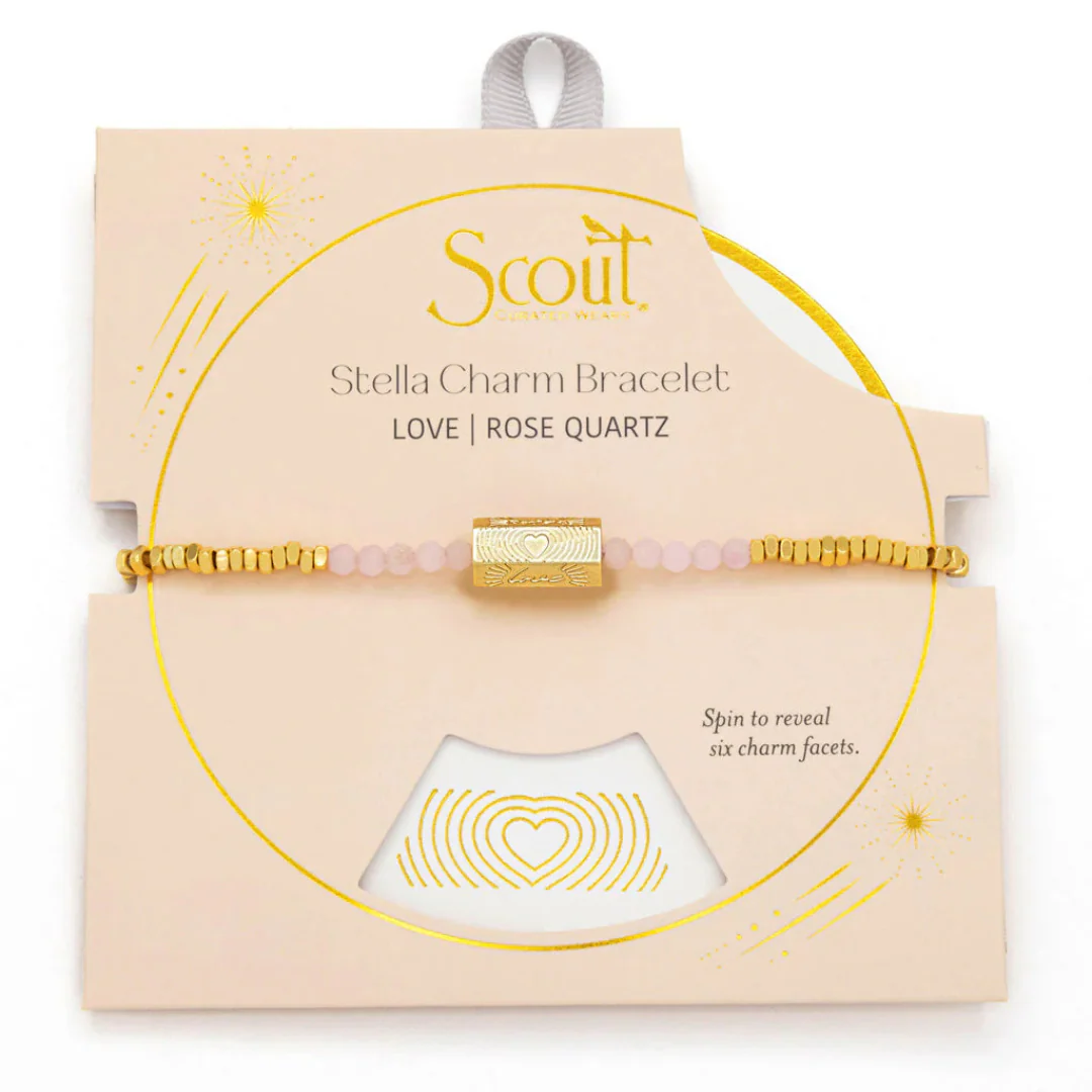 Stella Bracelet- Love/Rose Quartz/Gold