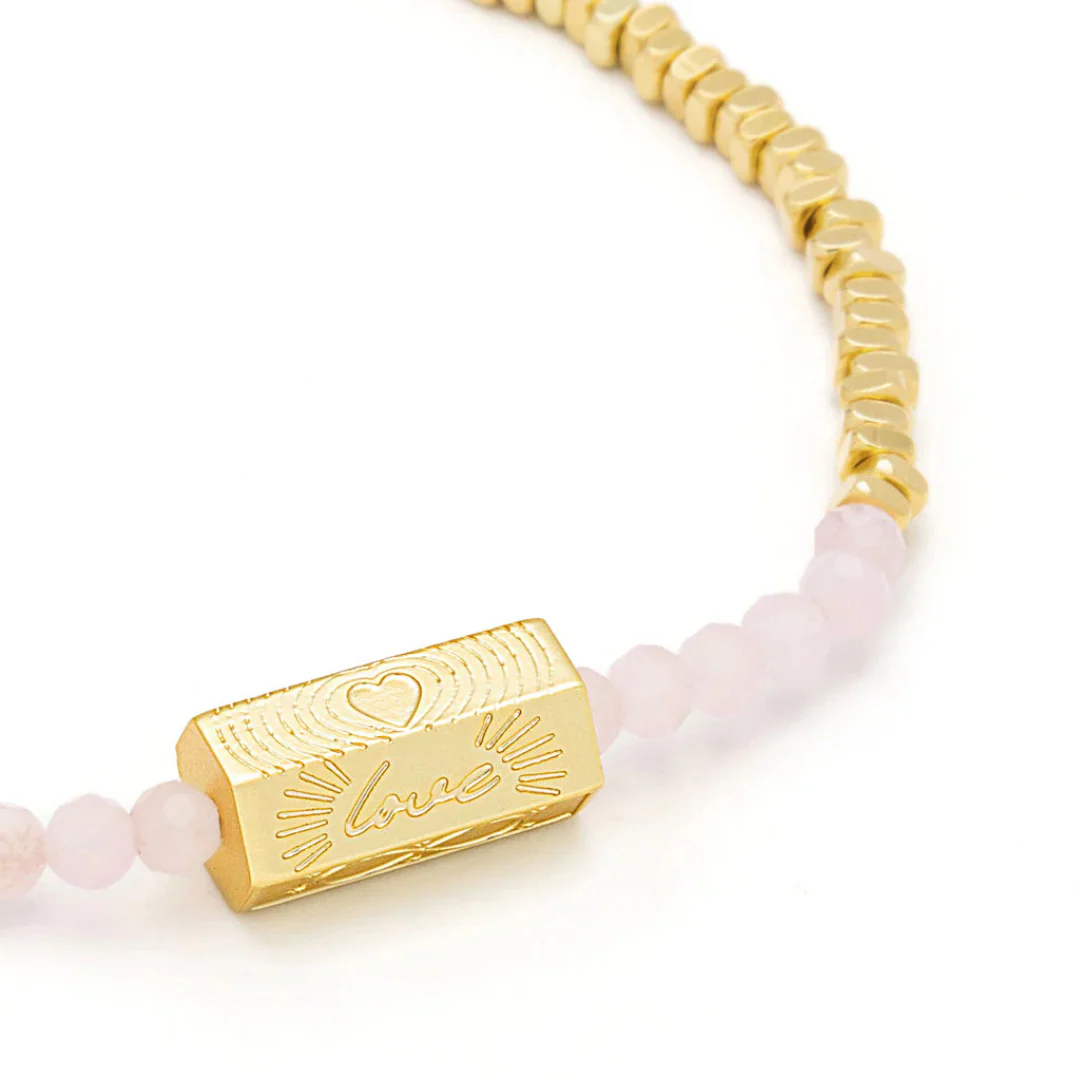 Stella Bracelet- Love/Rose Quartz/Gold - Image 3