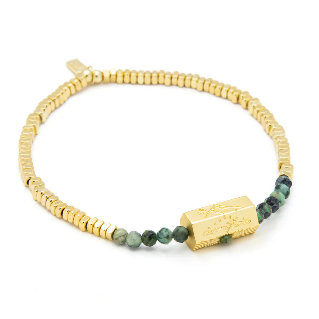 Stella Bracelet- Transformation/African Turquoise/Gold - Image 2