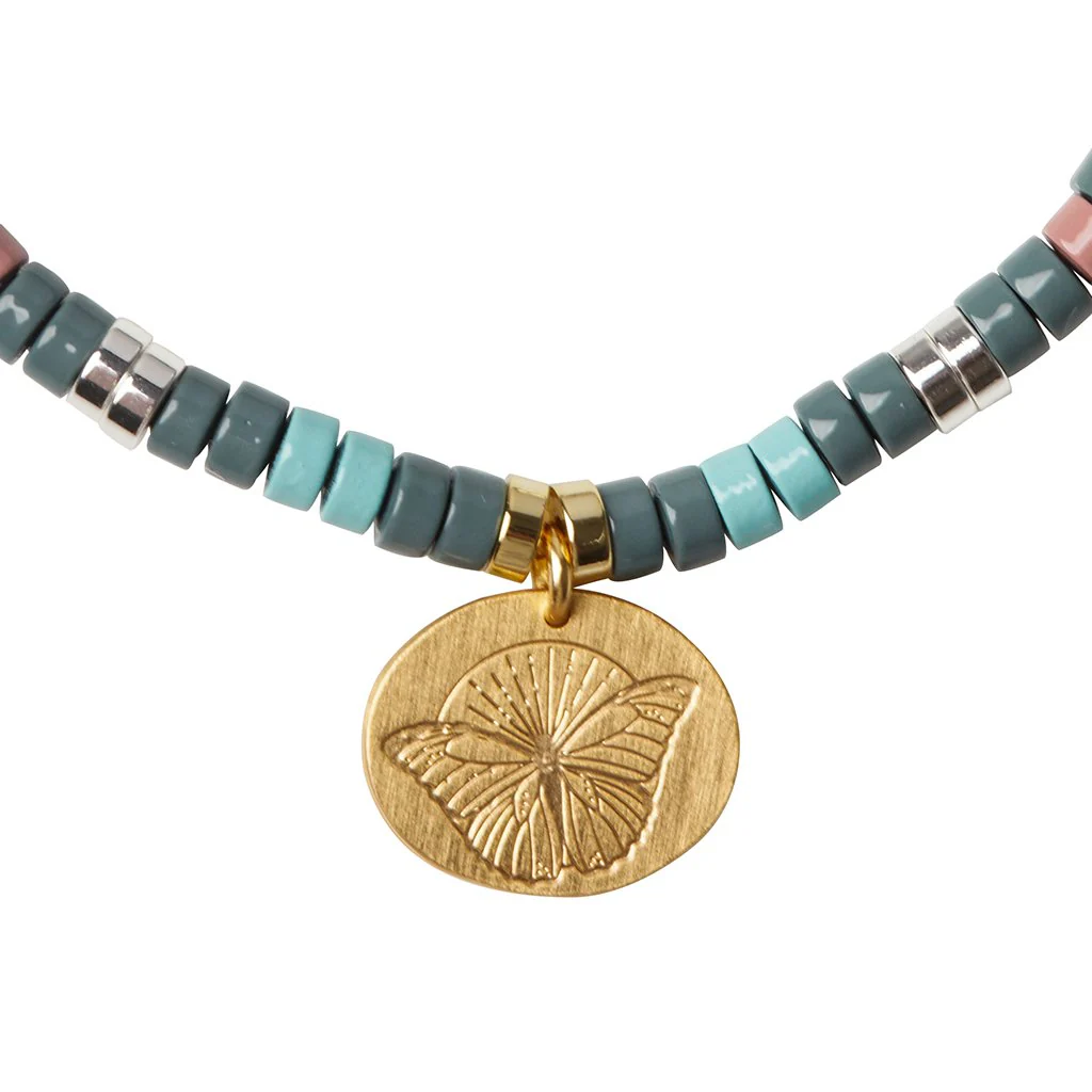 Stone Intention Charm Bracelet - African Turquoise/Gold - Image 3