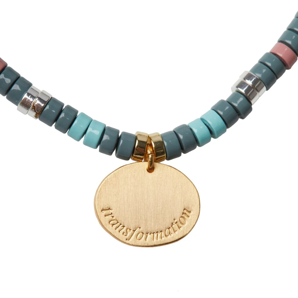 Stone Intention Charm Bracelet - African Turquoise/Gold - Image 4