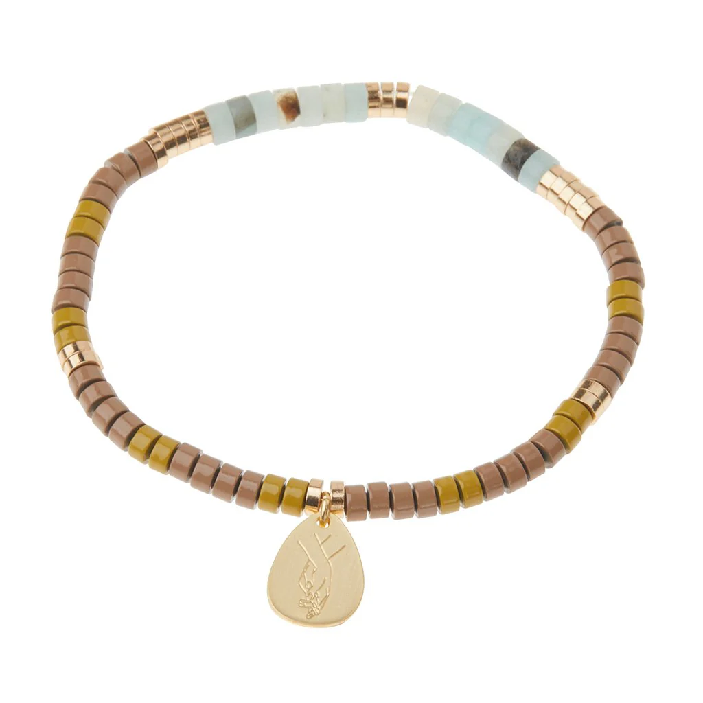Stone Intention Charm Bracelet - Amazonite/Gold - Image 2