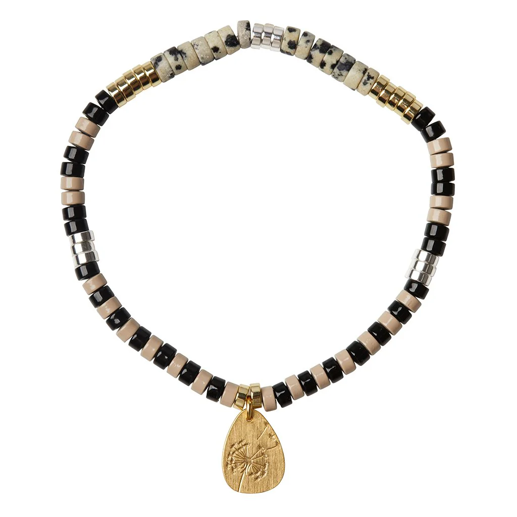 Stone Intention Charm Bracelet - Dalmatian Jasper/Gold - Image 2