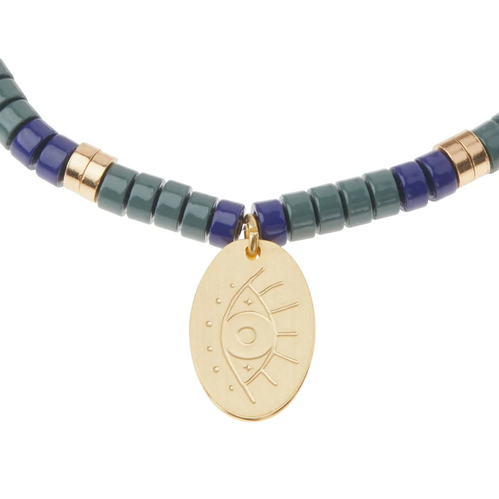 Stone Intention Charm Bracelet - Labradorite/Gold - Image 4