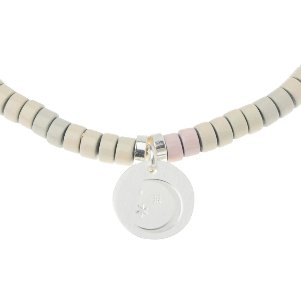 Stone Intention Charm Bracelet - Moonstone/Silver/Gold - Image 2