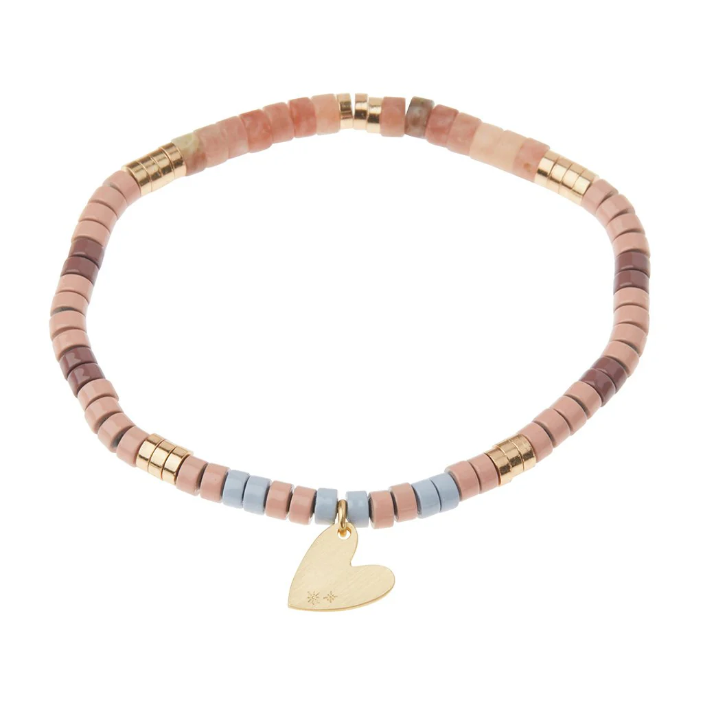 Stone Intention Charm Bracelet - Rhodonite/Gold - Image 2