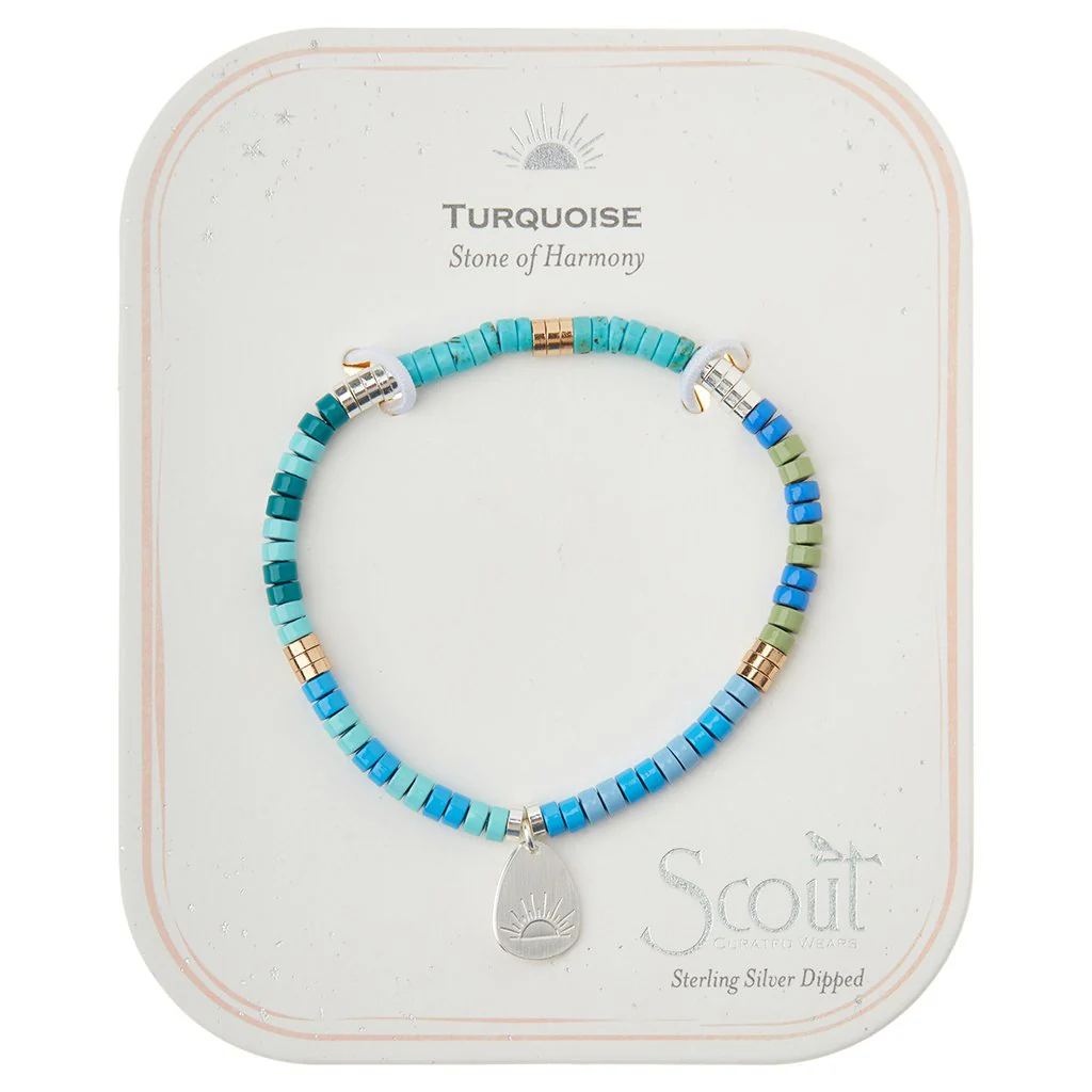 Stone Intention Charm Bracelet - Turquoise/Silver/Gold - Image 3