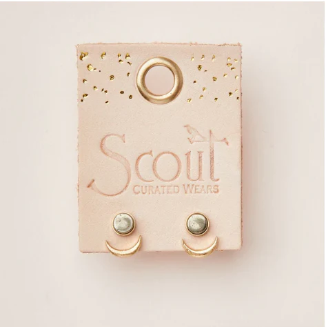 Stone Moon Phase Ear Jacket - Pyrite / Gold - Image 2