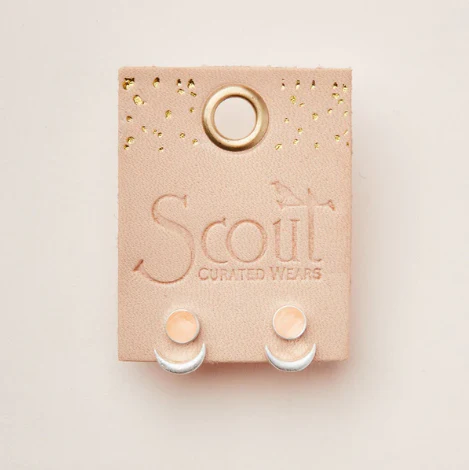 Stone Moon Phase Ear Jacket - Sunstone / Silver - Image 2