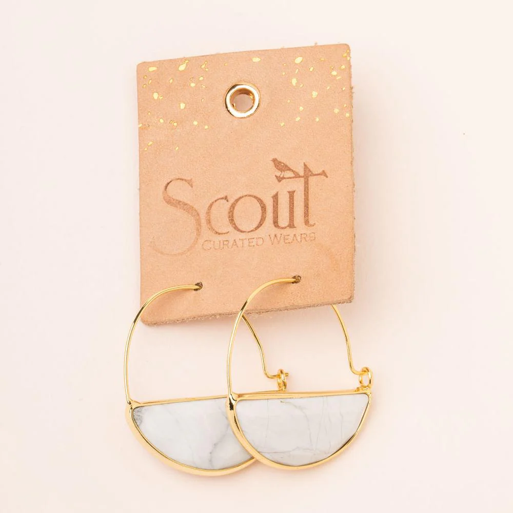Stone Prism Hoop - Howlite/Gold - Image 2
