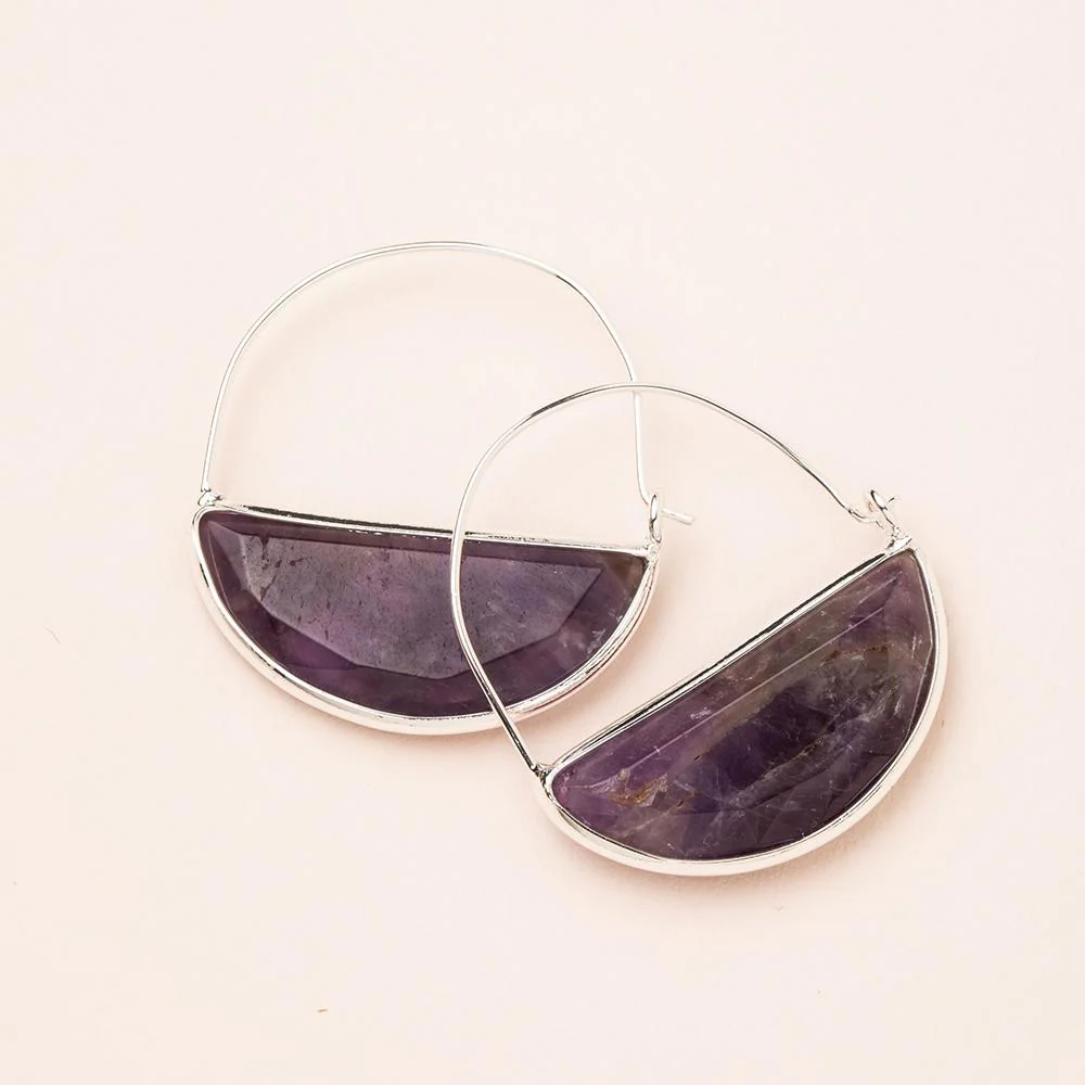 Stone Prism Hoop - Amethyst/Silver - Image 2