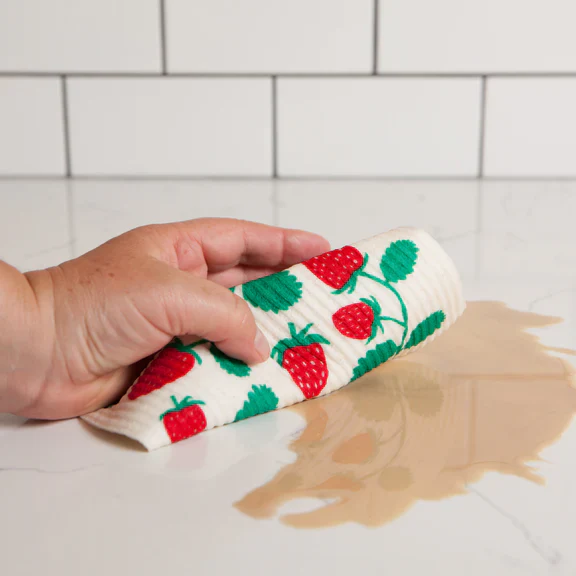 Strawberries Swedish Sponge Cloth - Image 3