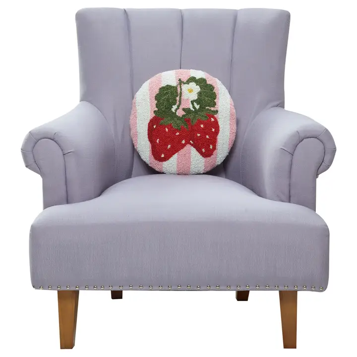 Striped Strawberries Hook Pillow - Image 2