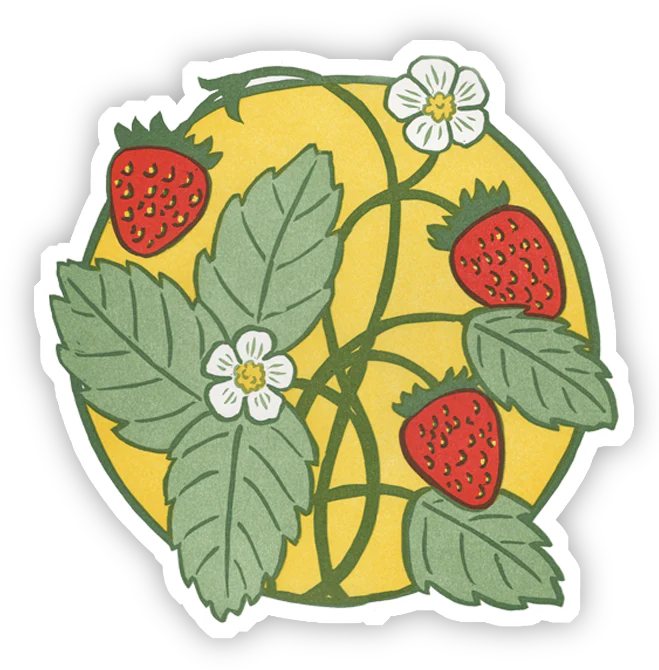 Summertime Strawberries Vinyl Sticker