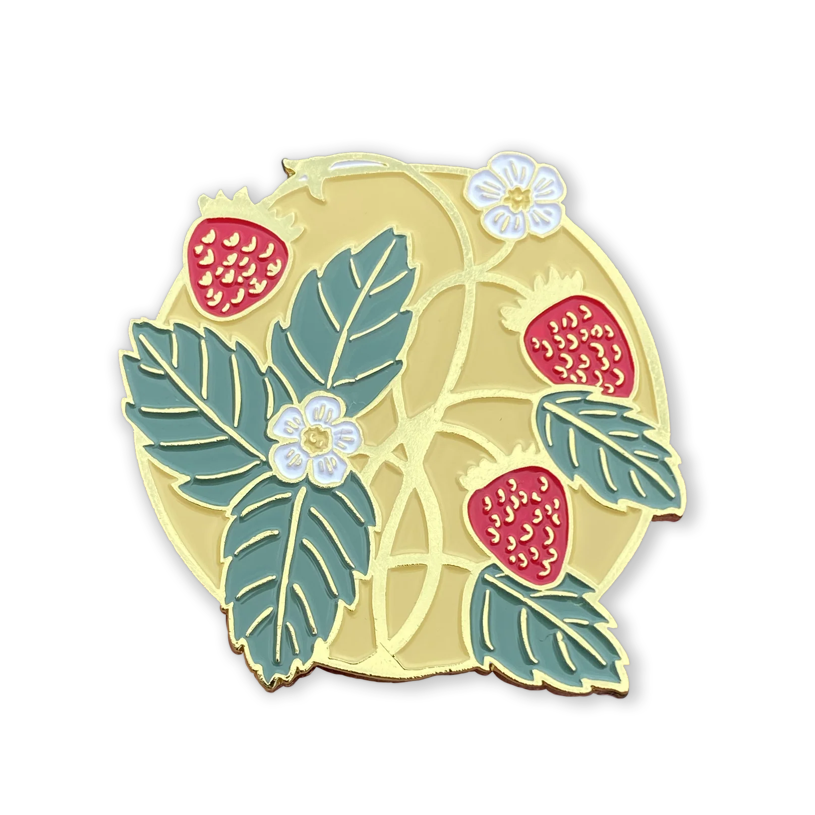 Summertime Strawberry Enamel Pin - Coxswain Press