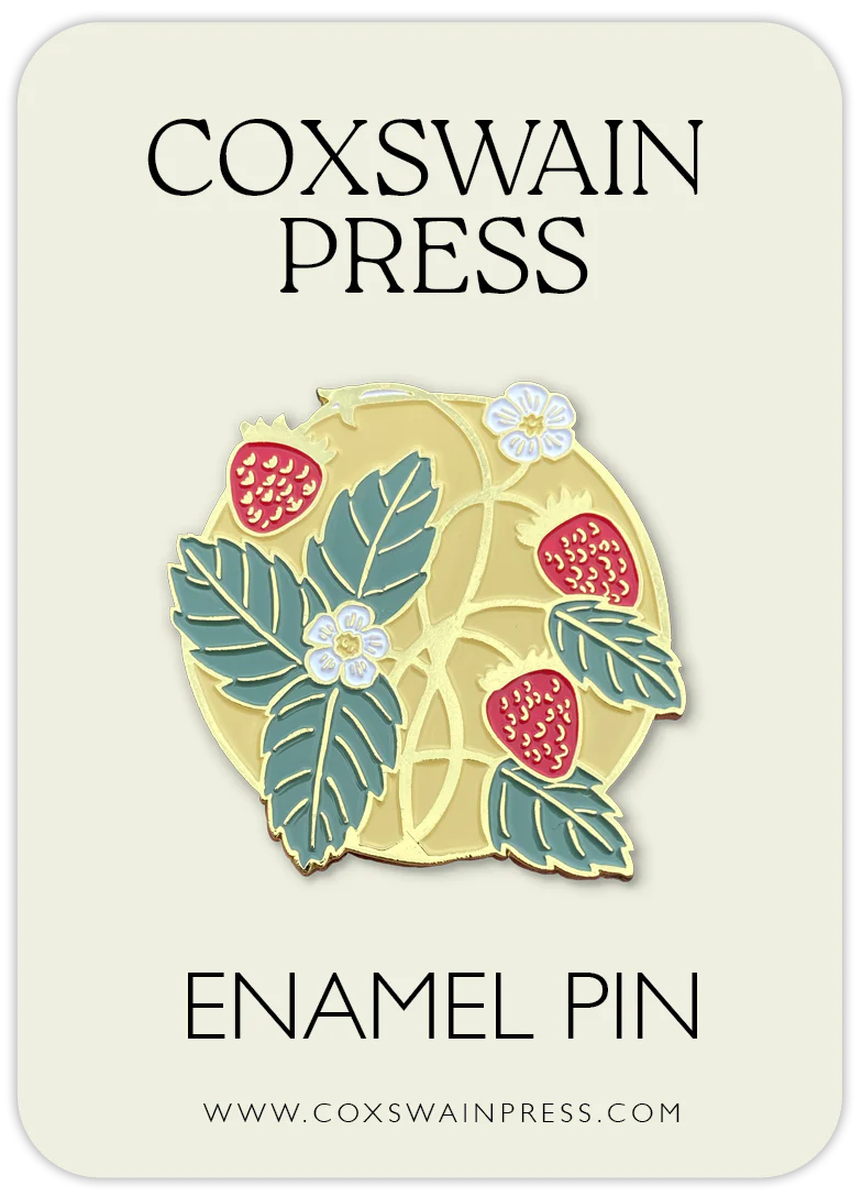 Summertime Strawberry Enamel Pin - Coxswain Press - Image 2