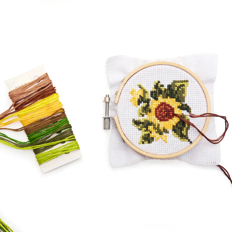 Sunflower - Mini Cross Stitch Embroidery Kit - Image 2