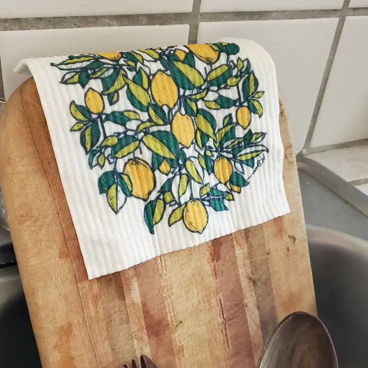 Swedish Dishcloth Ecofriendly Towel - Lemon - Image 2