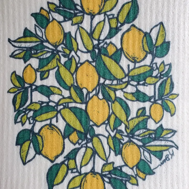 Swedish Dishcloth Ecofriendly Towel - Lemon - Image 3